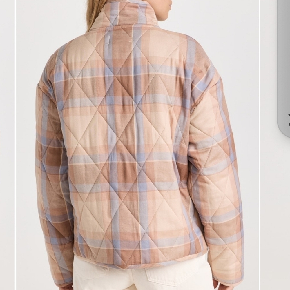 Z Supply Maya Quilted Plaid Snap Closure Jacket Patch Hip Pockets Size XS - Picture 2 of 16